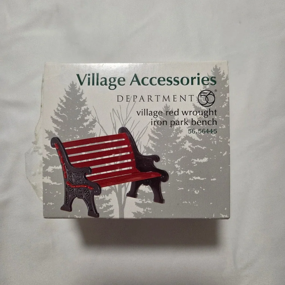 Department 56 Village Red Wrought Iron Park Bench Miniature Accessory 56.56445